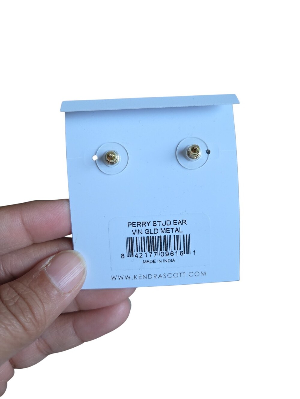 Kendra Scott Perry Vintage Gold Round Stud Earrings - Picture 3 of 3